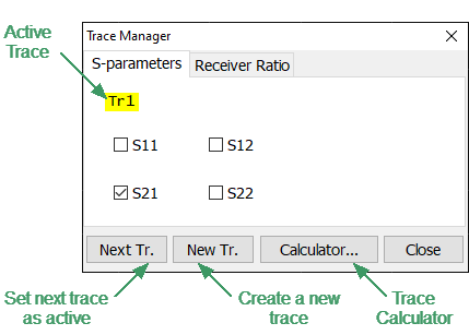 Dialog Box of secting S-param