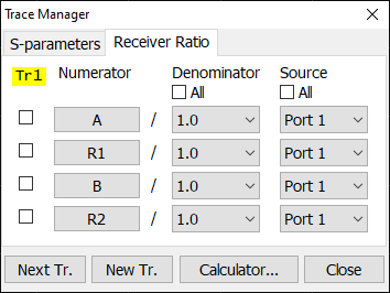 Reciever Ratio Measurement Setting